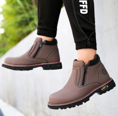 Side zip up unisex steeltoe boots