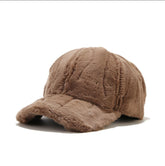 Faux rabbit furr baseball cap