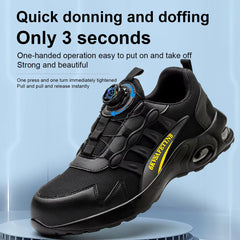 Men Rotating Button Safety Shoes Steel Toe Work Sneakers Indestructible Shoes Puncture-Proof Work Boots Air Cushion Safety Shoes