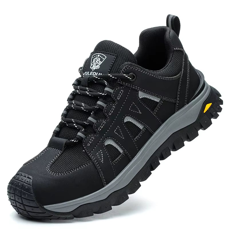 Men Rotating Button Safety Shoes Steel Toe Work Sneakers Indestructible Shoes Puncture-Proof Work Boots Air Cushion Safety Shoes