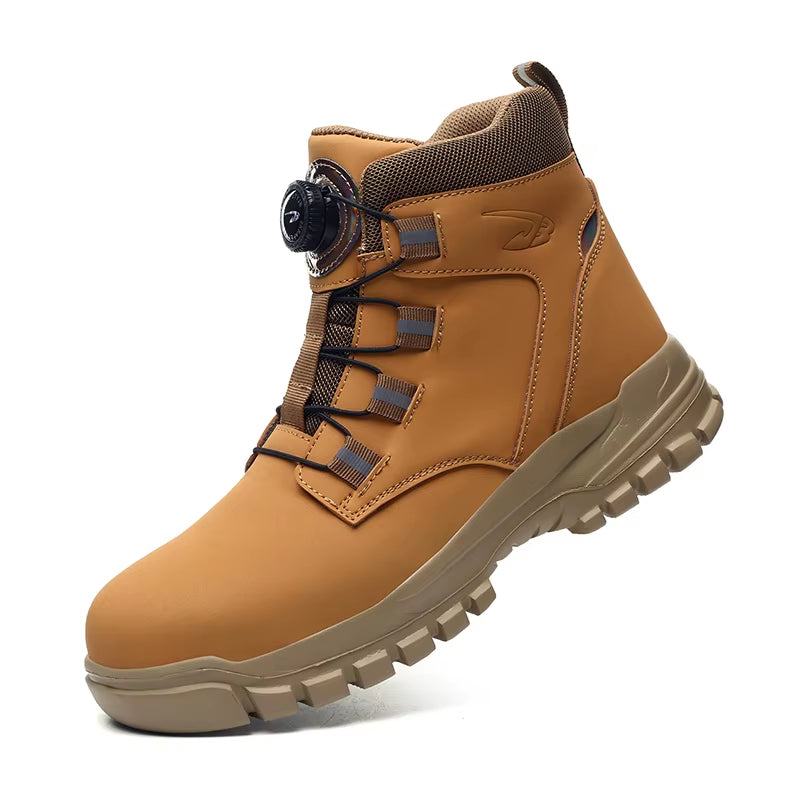 Waterproof Safety Boots Men Indestructible Steel Toe Work Boots Anti-Smash Stab-Resistant Safety Shoes Biker Botas Para Hombre