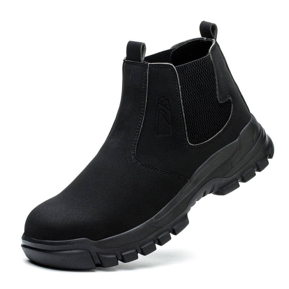 Waterproof Safety Boots Men Indestructible Steel Toe Work Boots Anti-Smash Stab-Resistant Safety Shoes Biker Botas Para Hombre