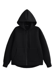 2025 Casual Women'S Soild Zipper Hoodie Long Sleeve Big Pocket Zipper Jacket with Hood Female Loose Outerwear Coat Tops