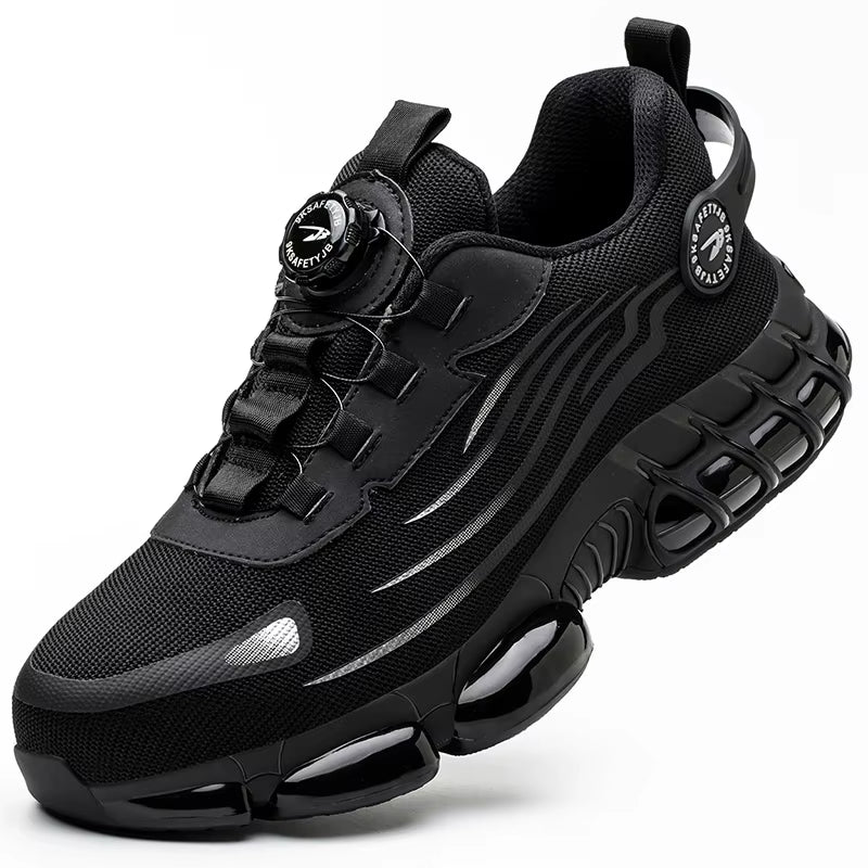 Men Rotating Button Safety Shoes Steel Toe Work Sneakers Indestructible Shoes Puncture-Proof Work Boots Air Cushion Safety Shoes