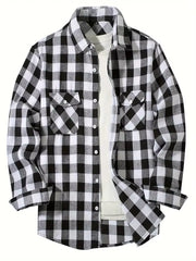 Spring and Autumn Fashion Cotton Long Sleeve Men'S Shirt New Brushed Red Plaid Business Leisure Fit Flannel No Iron