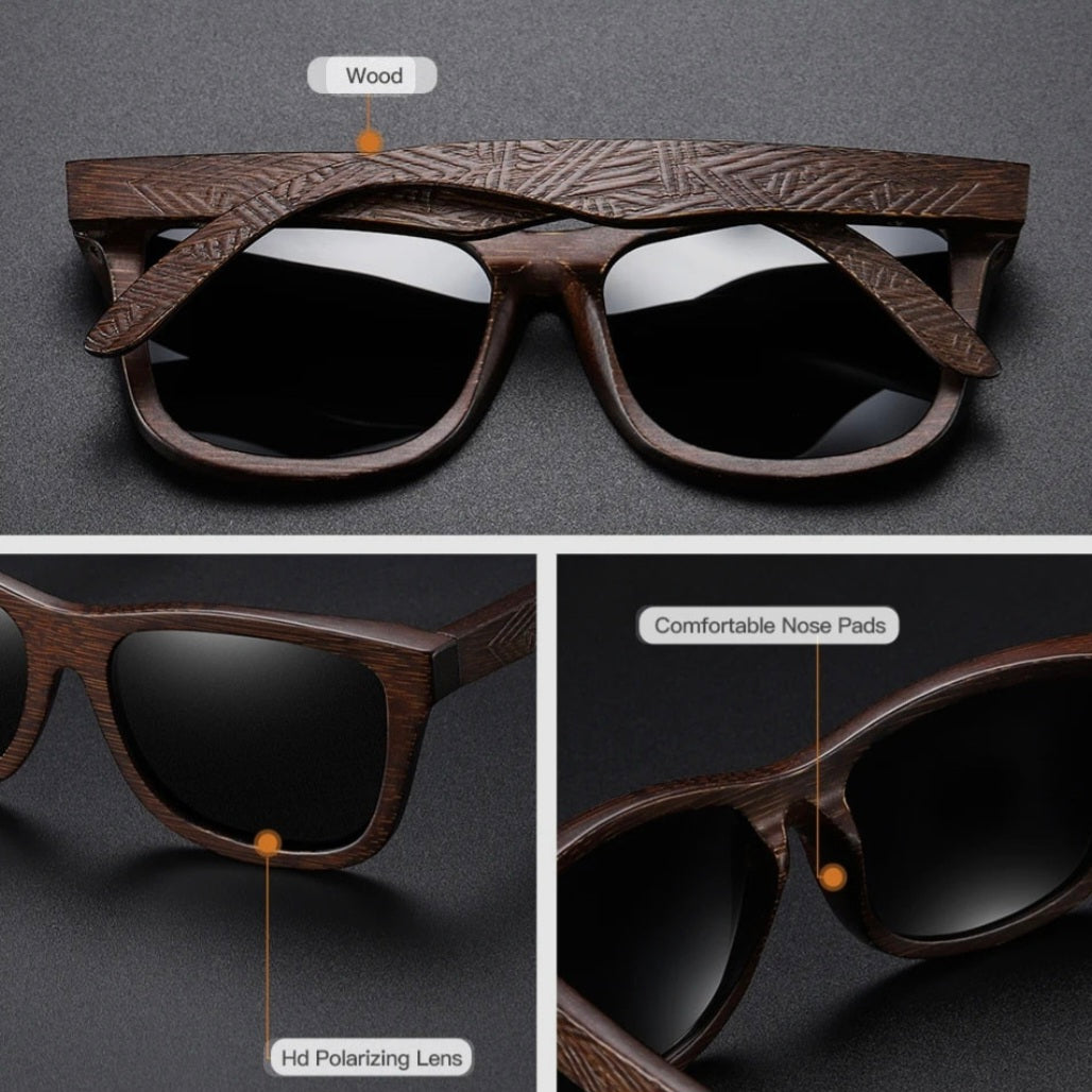 Natural bamboo polarized shades