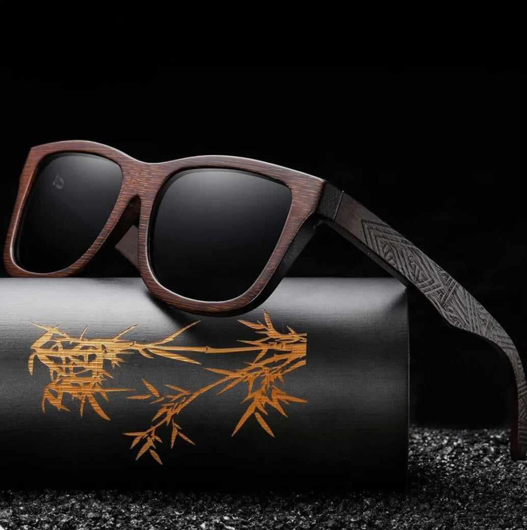 Natural bamboo polarized shades