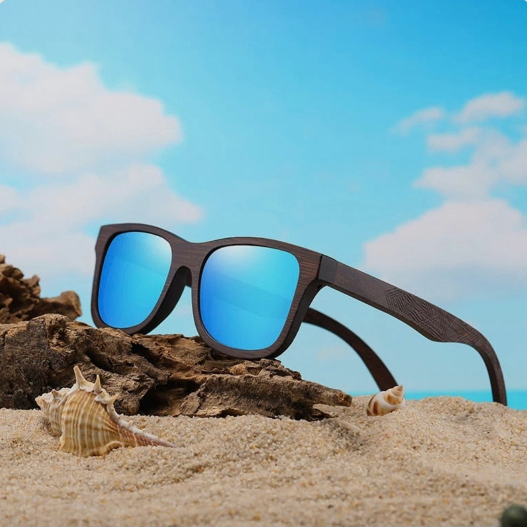 Natural bamboo polarized shades