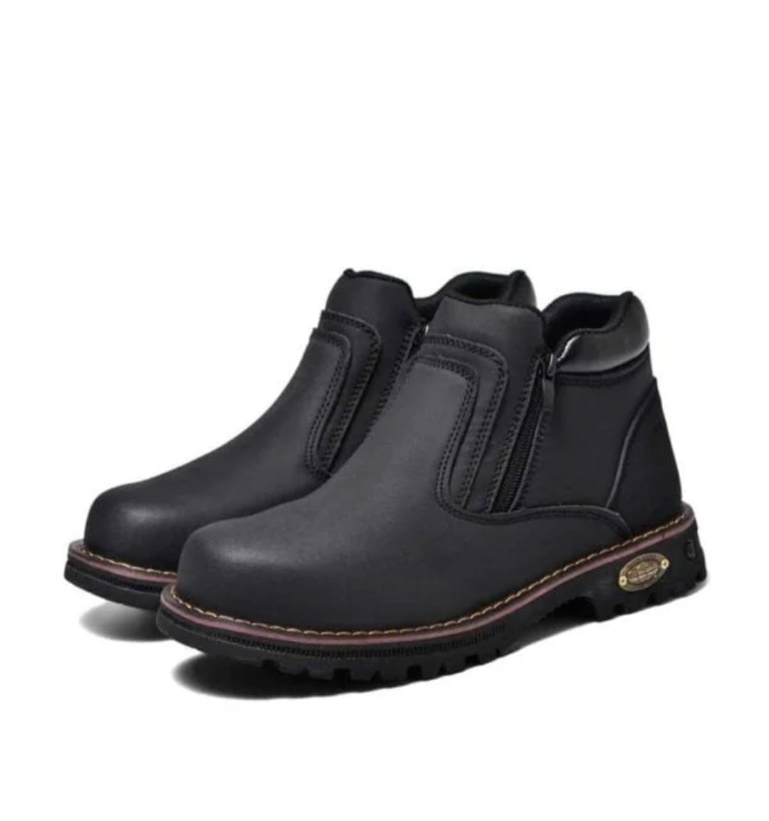 Side zip up unisex steeltoe boots
