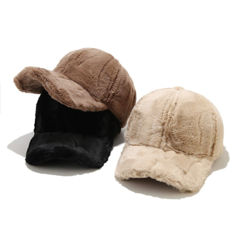 Faux rabbit furr baseball cap