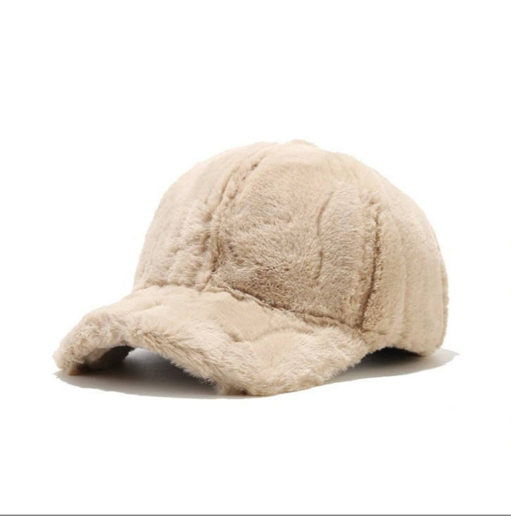 Faux rabbit furr baseball cap