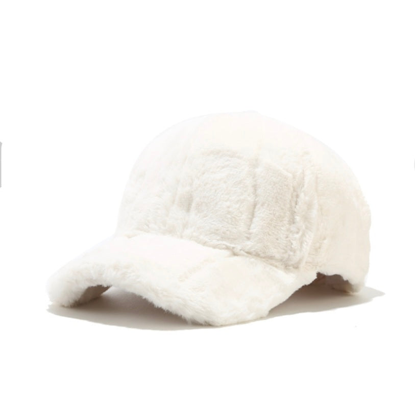 Faux rabbit furr baseball cap