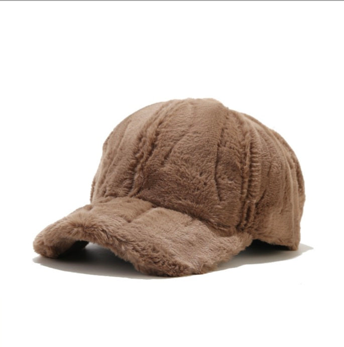 Faux rabbit furr baseball cap